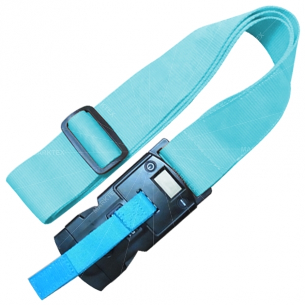 Luggage strap with built-in digital scale and combination lock
