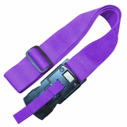Luggage strap with built-in digital scale and combination lock